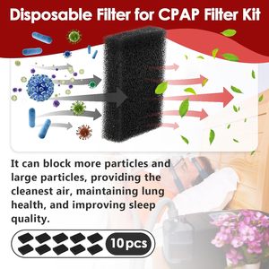 10 Packs tek kullanımlık siyah filtre kiti CPAP filtre uyumlu 3B tıbbi Luna G3 serisi diğer makineler temiz hava değiştirme - Product Image 2