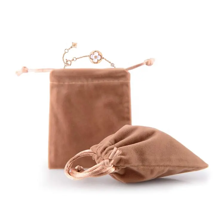 Acersoires 보석 벨벳 선물 잡초 파티 목걸이 보관 주최자 포장 핑크 졸라매는 끈 파우치 로고와 먼지 가방