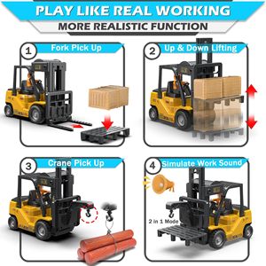 Remote <strong>Control</strong> Forklift Toy 1:24 Scale 2.4g 11ch Lighting Music Rc Truck Simulated Spray Forklift Toy Remote <strong>Control</strong>
