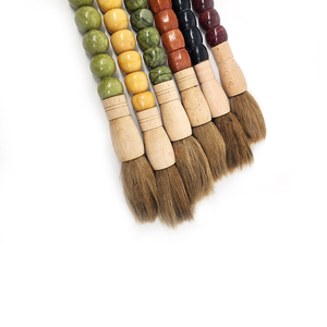 Pinceau de calligraphie traditionnelle chinoise à manche en pierre de jade antique - Product Image 5