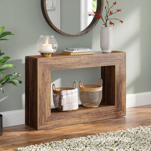 שולחן קונסולה עמיד מעץ אורן מלא לסלון ולחדר שינה עיצוב מודרני וינטג' - Product Image 1