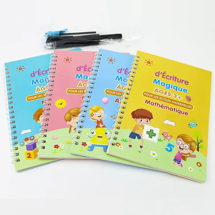 Cl011 4 Stks/set Franse Zonk Magic Praktijk Copybook Kids Spiraal Notebook Kind Book Printing Zonk Magisch Schrift