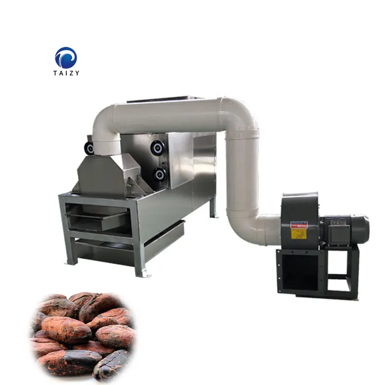 آلة تقشير حبوب القهوة والكاكاو الجافة المستمرة، ماكينة تقشير الفول السوداني المحمص بنصف