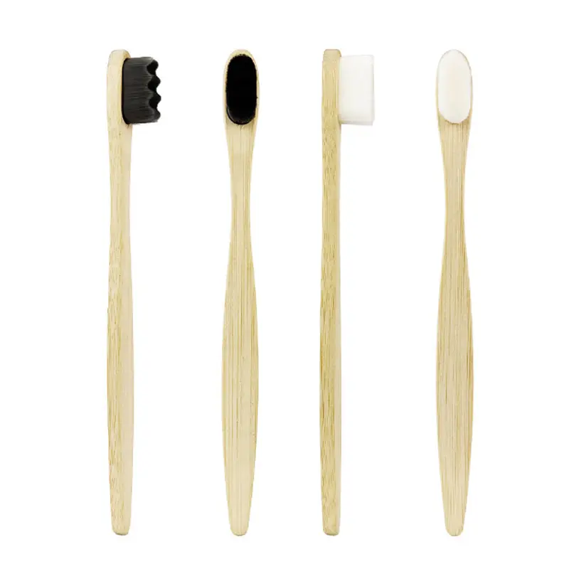 Private Label Bamboo Toothbrush Biodegradable Nano Bristle Toothbrush Soft Fiber Nano Manual Toothbrush for Sensitive Teeth