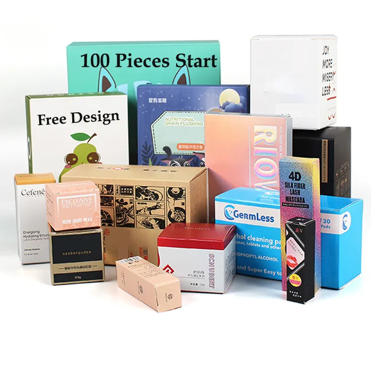Fornecedor por atacado de alta qualidade reciclável creme para os olhos batons dobrar caixas de papel caixas de papelão para farmácia de beleza para negócios