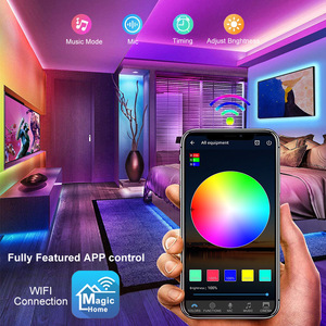 5050 5 м 10 м RGB Светодиодная лента wifi с приложением AC 220 В 110 В цветная зарядка умная Светодиодная лента комплект для kichen шкаф дома - Product Image 1