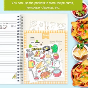 <strong>Recipe</strong> <strong>Book</strong> to Write in Your Own <strong>Recipes</strong> Family Blank Cookbook with Tabs Stickers 8.5&quot; X 11&quot; Gift Ideas for Wife Mom Women - Product Image 4