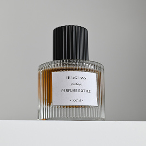 <strong>Customized</strong> <strong>Your</strong> <strong>Own</strong> 40ml Vertical Stripe Round Glass Perfume <strong>Bottles</strong> for Sale With Colorful Cap - Product Image 6