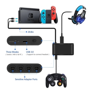 อะแดปเตอร์สายเคเบิลยาว1เมตร,รองรับฟังก์ชั่นการสั่นสะเทือนสำหรับ Nintendo Switch WII U PC Super Smash Bros ตัวควบคุมเกมคิวบ์ - Product Image 3