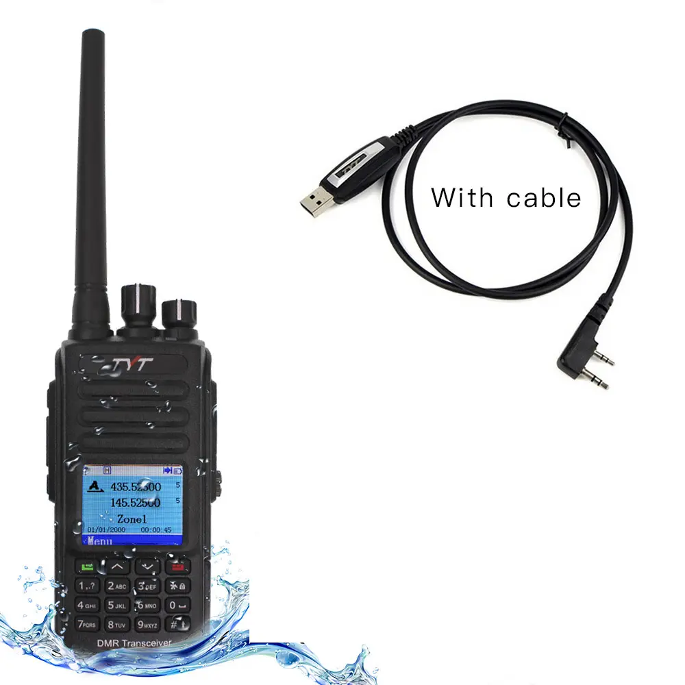 TYT MD-UV390 GPS IP67 2 rádio bidirecional com dmr transceptor de banda dupla à prova d' água Dual time slot de rádio amador