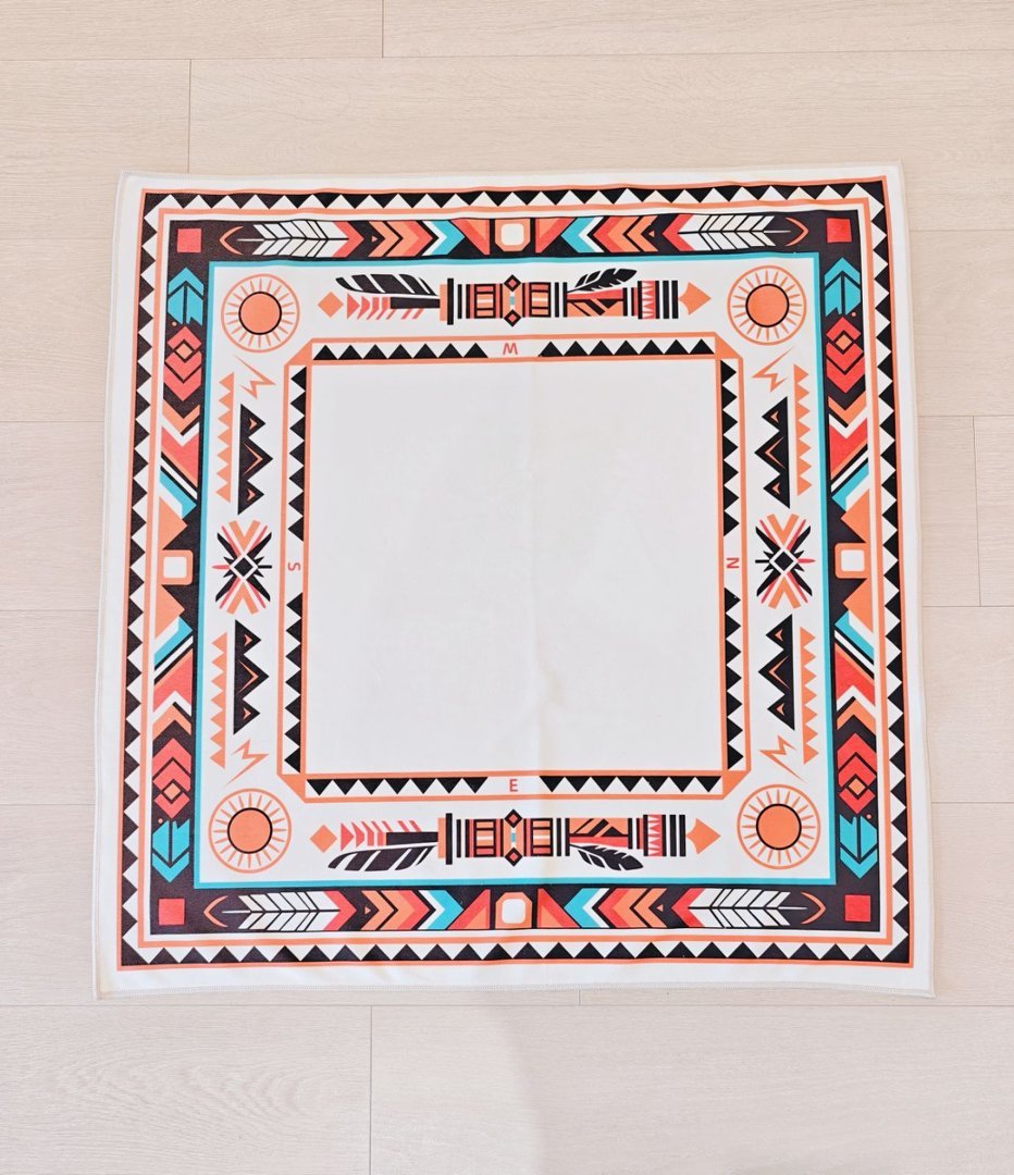 Tribal Aztec Pattern Mahjong Mat Multicolor