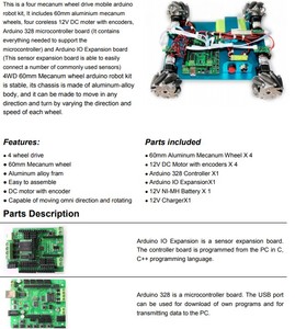 4WD 60mm Mecanum Rad Arduino Kleine Roboter Kit 10021 - Product Image 5