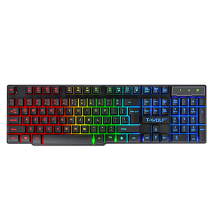 104-Key Wired Gaming <strong>Keyboard</strong> with Backlit Mechanic Feel Color Matching for PC Compatible with Desktop and Laptop for Esports - Product Image 1
