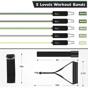 Látex <span class=keywords><strong>Free</strong></span> Resistance <span class=keywords><strong>Bands</strong></span> Set Exercício Treinamento Fisioterapia Workouts Pernas Tornozelo Correias Banda set com Porta Anchor Handles