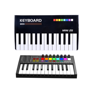 Midi sintetizzatore musica pianoforte portatile Audio 25 tasti USB elettrico organo MIDI tastiera Controller colorato tastiera - Product Image 1