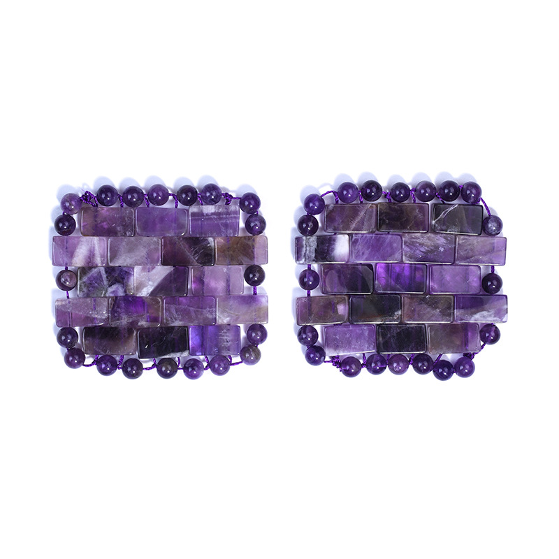 Conjunto de par de parche de ojo cuadrado amatista
