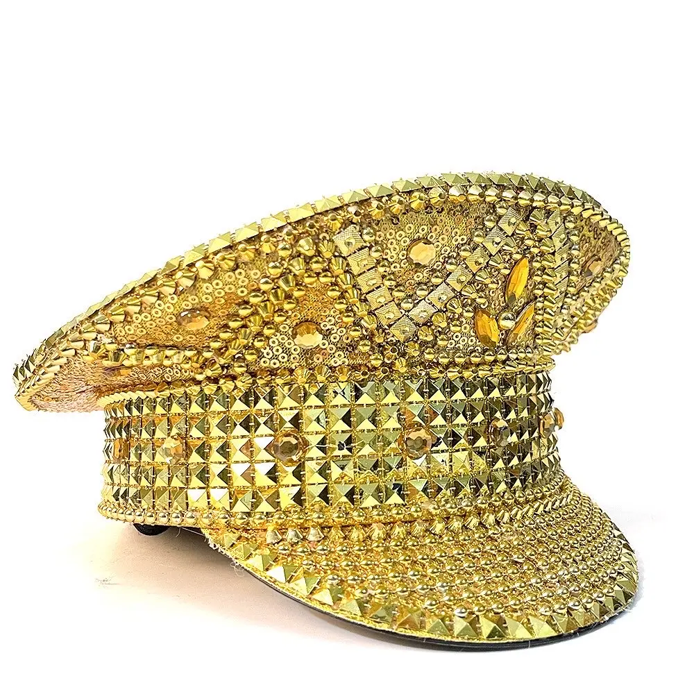 Cappello da donna Chic per matrimonio con diamanti con paillettes argento cappello da sposa per festa di carnevale
