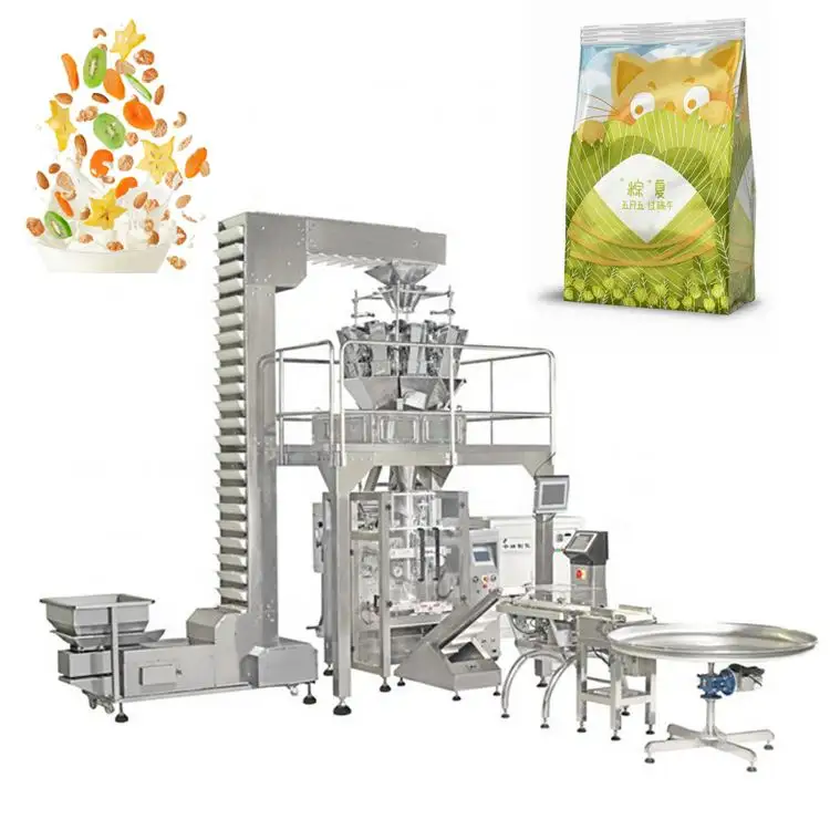 Peseuse multi-têtes VFFS sac debout gousset sac 100g 200g 500g 1500g 1kg 2kg 3kg 4kg 5kg machine d'emballage multifonction