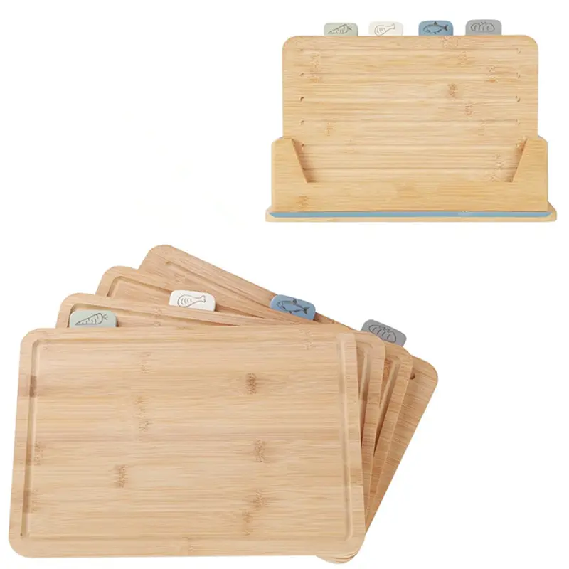 Juego de tablas de cortar de bambú, tabla de cortar de cocina de madera de 3 piezas para preparación de alimentos, cortar, tallar carne, frutas y verduras