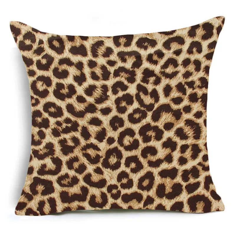 Cojín para apoyarse en el diseño del estampado de leopardo, cubiertas decorativas, decoración para el hogar y al aire libre