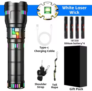 Tùy chỉnh 100000 lumen dẫn ngọn đuốc chiến thuật đèn pin USB nhôm có thể sạc lại hợp kim cơ thể đèn cho săn bắn hoặc khẩn cấp - Product Image 4