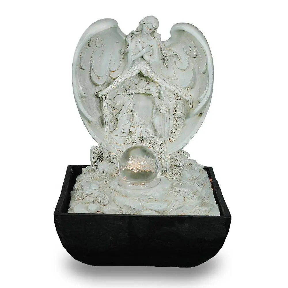 decorative water fountain with angel holy family christian gifts religious