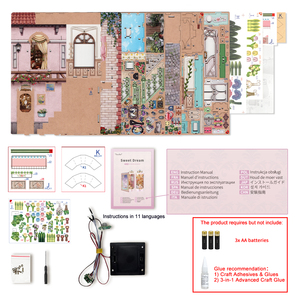 Tonecheer Cửa hàng Hoa tự làm cuốn sách Nook tq141 hộp pin ẩn tự động cảm biến ánh sáng cảnh đường phố 3D câu đố bằng gỗ tự làm thủ công Kit - Product Image 5