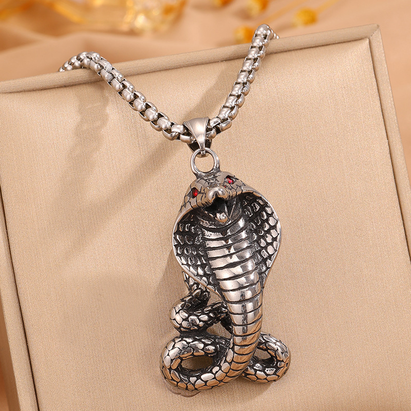 Collier Cobra Diamant Rouge