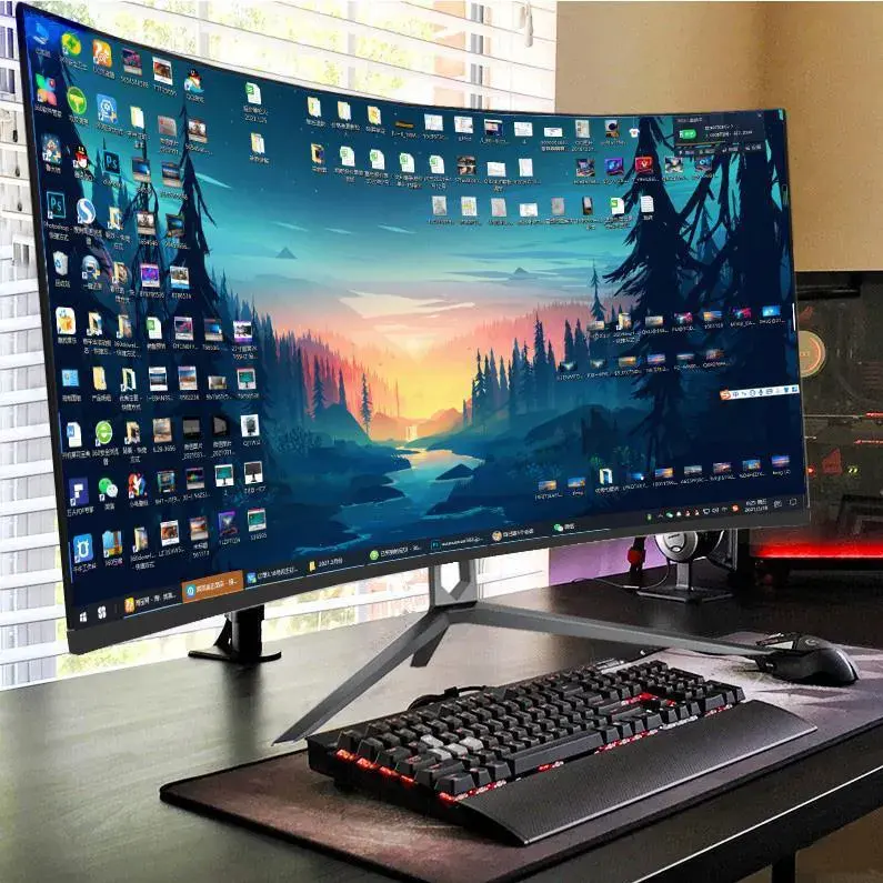 34 Zoll gebogener Bildschirm monitor 165 Hz 4k 3440*1440 21:9 Super Wide Gaming Monitor mit Atem licht