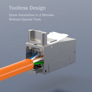 Linkwylan Toolless Telecom Parts Cat7 Keystone Jack Shielded RJ45 Keystone Module for Face Plate Blank <strong>Patch</strong> <strong>Panel</strong> Cat 7 Cat 7 - Product Image 6