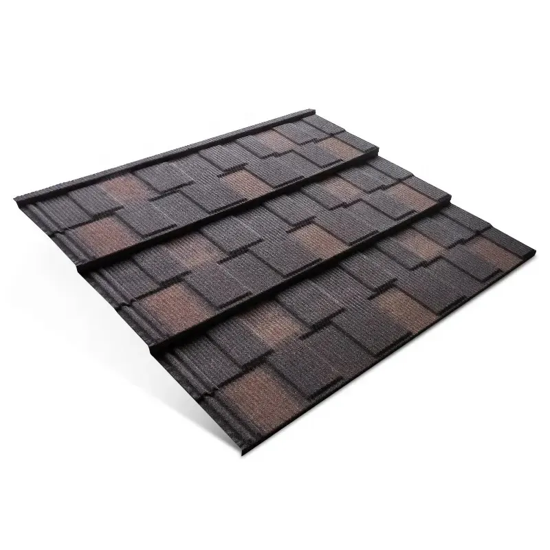 High Quality Building Materials Color Coated Stone Roofing Tile Sheet for House Stone Coated Roof Metal Tiles Suppliers