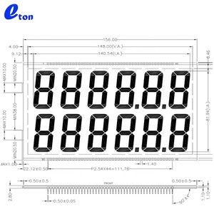 ET-4677 personalizzato monocromatico 7 segmento 12 cifre tipo HTN Display Lcd Lcd positivo con scheda controller per erogatore carburante - Product Image 5