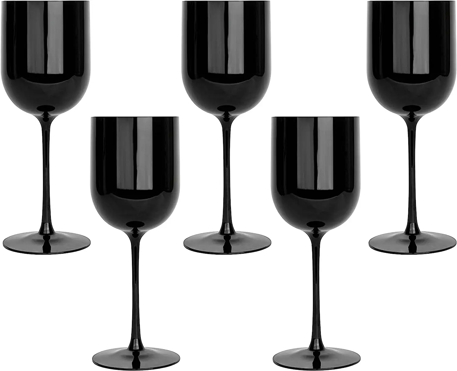 Logo personnalisé couleur élégant gobelets à vin tasses sur tige en plastique noir flûtes à champagne verres à vin