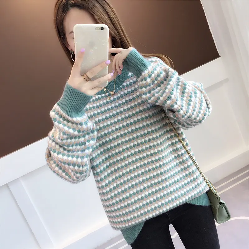 Fashion style Korea girl fancy knitwear ladies casual latest woman new design sweater