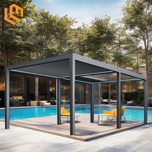 Pergola için açık <span class=keywords><strong>Gazebo</strong></span> <span class=keywords><strong>4x6</strong></span> Louvered Motorized motorlu geri çekilebilir gölgelik örtüsü