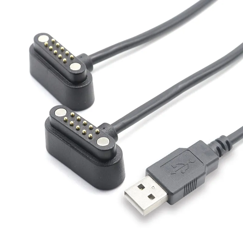 Goochain all'ingrosso personalizzato USB AM a Dual 10pin Pogo Pin cavo di ricarica magnetico connettore ad alta corrente per la ricarica