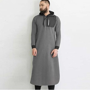 イスラム教徒の男性のための長袖ローブシルクパキスタン製サウジアラブトーブジュバカフタンアバヤスウェットシャツイスラムのパーカーパキスタン