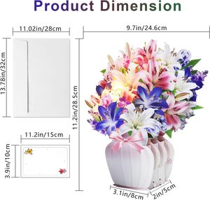 Biglietti d'auguri 3D Popup con nota e busta in bianco - Product Image 6