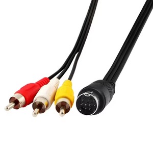 1.8mミニDIN9ピンSビデオ-RGB TVHDTVオーディオビデオAVケーブル用3 RCAオスメスアダプターケーブル
