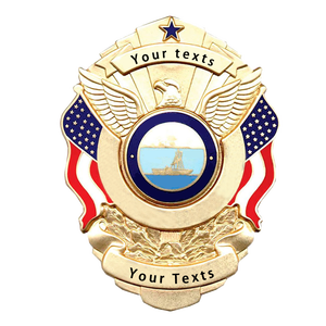 Hạnh Phúc Món Quà Nhà Máy Tùy Chỉnh USA Phù Hiệu Mũ Phù Hiệu Kẽm Hợp Kim Kim Loại Huy Hiệu Vá Vai Cho Bộ Phận - Product Image 3