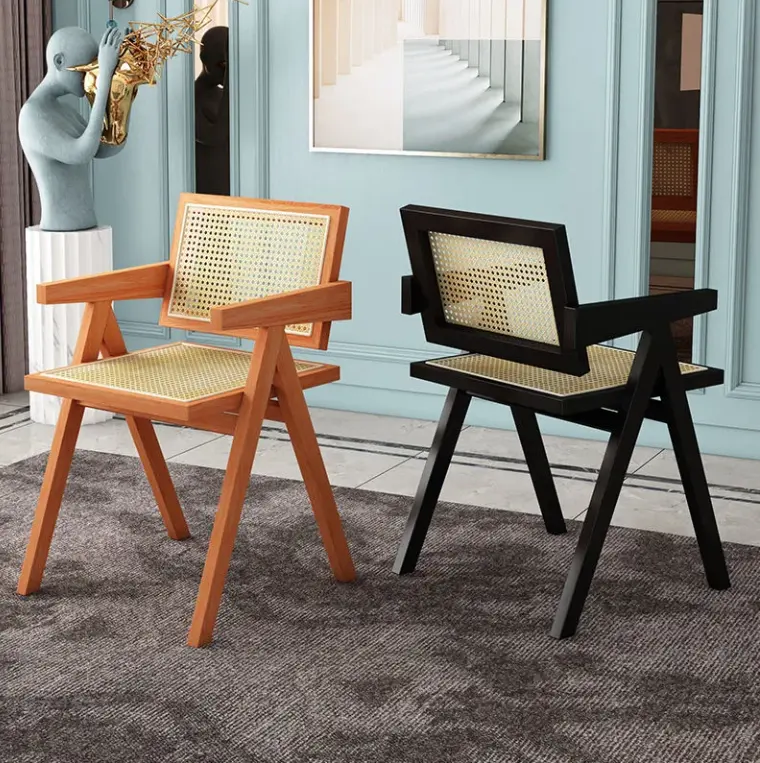 Nordic Rattan Mittelalter licher Stuhl Moderner Stuhl Home Rückenlehne Esstisch Schlafzimmer Schreibtisch Kaffee Stuhl