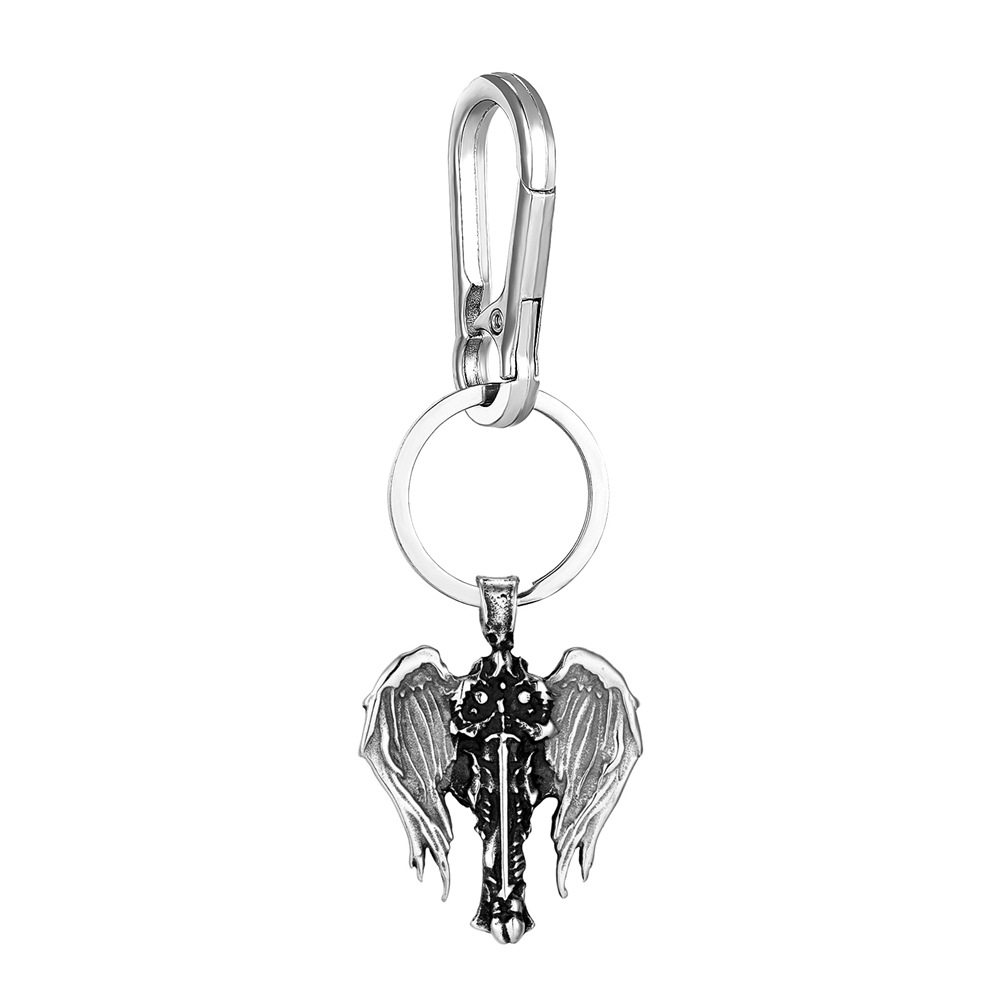 Pendentif couleur acier fermoir bec d'aigle