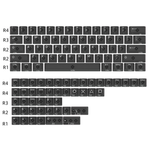 HZGAMER 108keys Black Transparent White Print Keycap Set, Original <strong>Computer</strong> Mechanical <strong>Keyboard</strong> CHERRY OEM Profile Keycaps - Product Image 1
