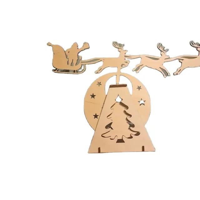 Ornamenti per alci di natale in legno creativi giocattoli di Babbo Natale artigianali in legno regalo di Natale per adulti decorazioni desktop