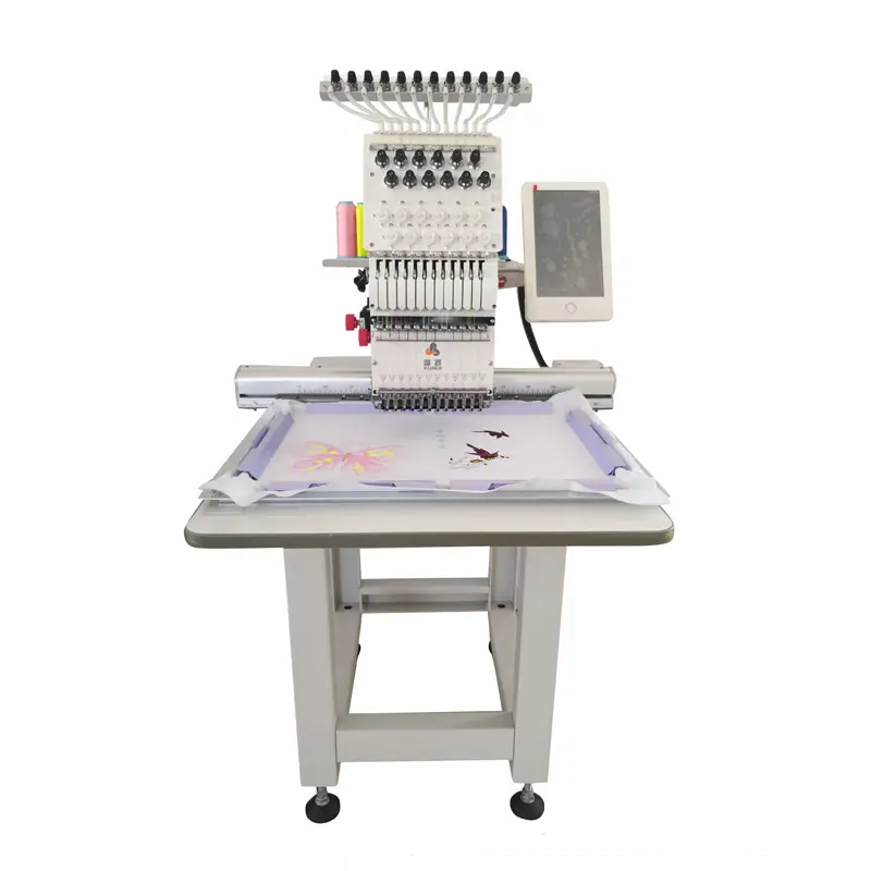 Máquina de bordado multifunción de una sola cabeza para ordenador, bordado de doble cabeza para ropa, bordado de punto plano, 12 - st