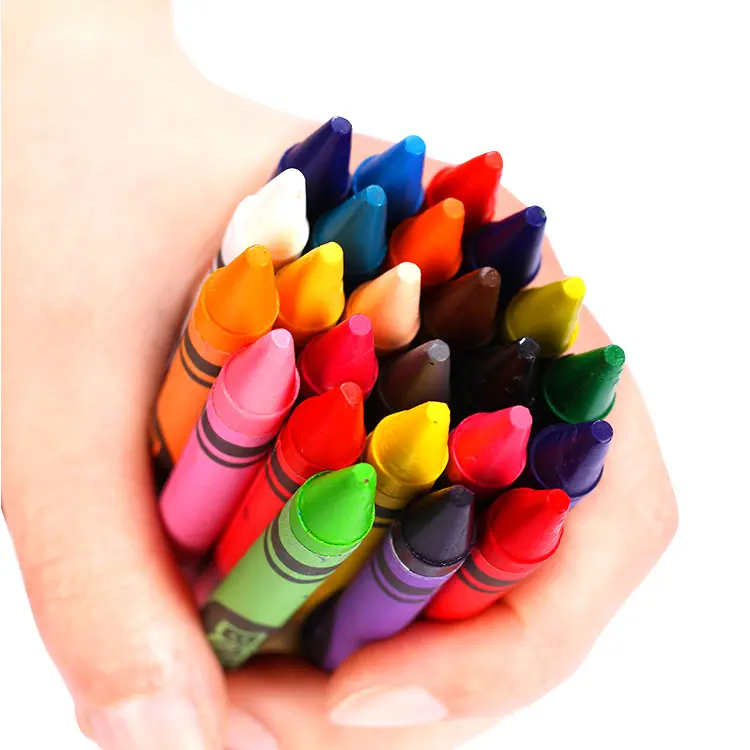 Venta caliente no tóxico 12 colores crayón de cera blanca a granel crayones para niños
