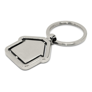 Personalizado sublimación forma geométrica rectángulo en blanco redondo llavero de metal llavero - Product Image 3