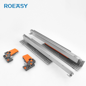ROEASY 3 pliegues amortiguador cesta cajones canal empujar para abrir rieles telescópicos ocultos cierre suave bajo montaje oculto cajón deslizante - Product Image 3