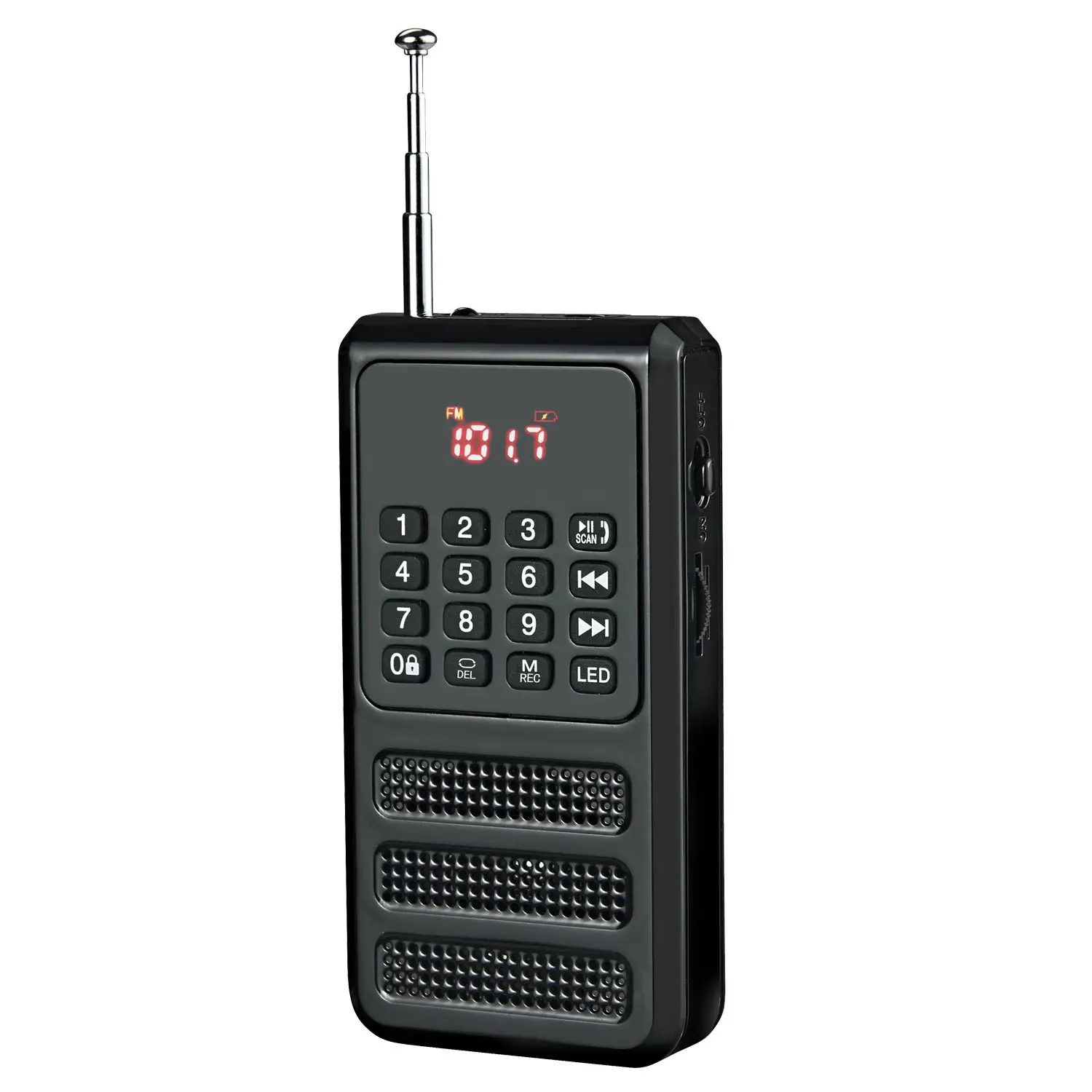 Mini taşınabilir FM radyo bluetooth ile, cep Walkman radyo ile ses kaydedici, SD kart MP3 çalar, şarj edilebilir pil işletilen