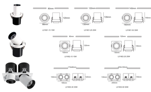 360 derece serbestçe ayarlanabilir 15Watt 25Watt 35Watt Anti parlama katlanabilir tavan gömülü Led Downlight yüzeye monte spot - Product Image 6